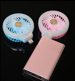 Mini Portable USB LED -fan Kleine fan met selfie vullicht LED Night Light Pocket USB -fans zonder batterij voor Power Bank Multi3468074