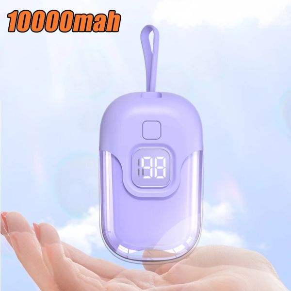 Mini Power Bank 10000mAh 22,5 W Chargeur portable Charge Fast Portable Powerbank avec câble de charge pour iPhone Xiaomi 11 Samsung Poverbank