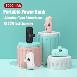 Mini batterie externe 5000MAh Interface d'éclairage batterie externe Portable compacte batterie externe Portable 20W type-c chargeur de Charge rapide