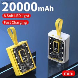 Mini Power Bank Portable 20000mAh Chargeur Charge Rapide Chargeur de Batterie Externe Réglable LED Lumière Pour Iphone Huawei Samsung L230712