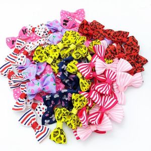 Mini Pringting Ribbon Bow Pet Bowknot Alleen geen Clips DIY Wedding Decor Haaraccessoires Groothandel 10 kleuren