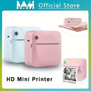 Mini imprimante, imprimante thermique de poche BT Imprimante d'autocollants portable sans encre compatible avec IOS et Android, imprimante photo sans fil