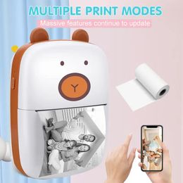 Mini impresora para iPhone y Android, mini impresora inalámbrica para fotos, impresora de etiquetas, mini impresora térmica portátil BT para imprimir etiquetas, diario, nota de estudio