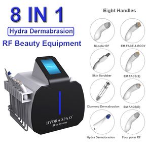 Machine portable 8 en 1 Hydra Dermabrasion RF, nettoyage en profondeur, améliore les points noirs, soins de la peau, élimination des rides, raffermissement de la peau