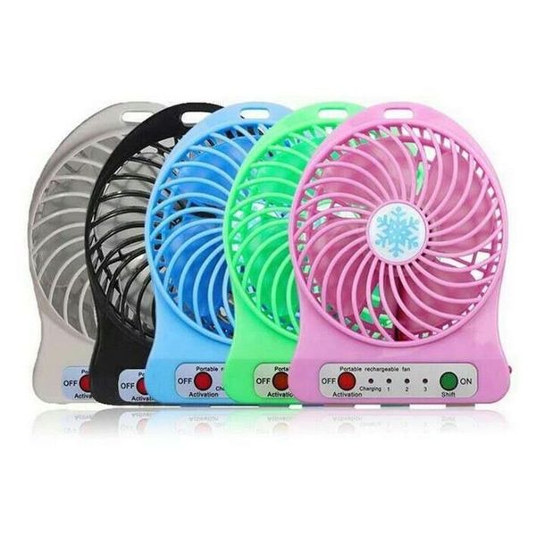 Mini protable ventilateur LED multifonctionnel 18650 Table des enfants Light Rechargeable 3Speed Réglable USB Refroidissement Batterie VJRNB