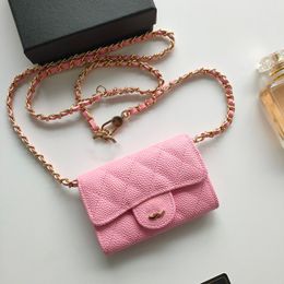 Mini sac à main élégant sac à bandoulière pour femme 11,3 cm peau de vache diamant or matériel fermoir en métal sac à main de luxe Matelasse chaîne sacs à bandoulière porte-carte porte-monnaie Sacoche