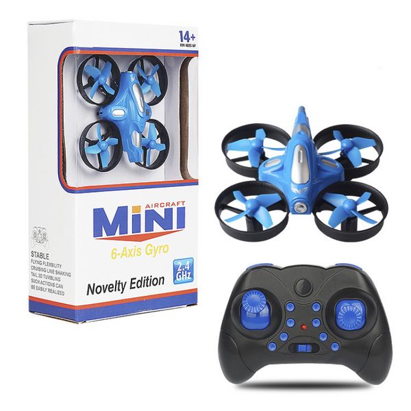 Mini RC Drone Anti-choque y caída Quadcopter RC Aviones Juguetes educativos, Protección del rotor con luces, Modo dual OVNI, 10 copias por paquete