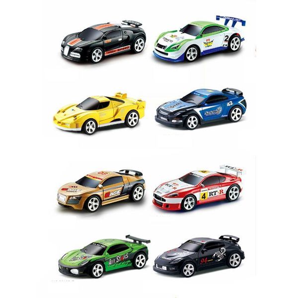 Mini RC Racer Cola Can Car Indoor Radio Remote Control Vehicle 27 / 40Mhz Micro Class Play Game Toy Small Porket Gift to Young Boy 201202