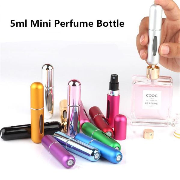 Mini botella de perfume recargable con autobomba, dispensador de cosméticos portátil, botellas de spray pequeñas, 5 ml, envío gratis 50