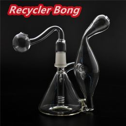 Mini Recycler DAB Rigs Glas Oliebrander Bong Recycler Bubbler Honeycomb Percolator Waterpijp Met 14mm Gezamenlijke Glas Oliebrander Pijpen