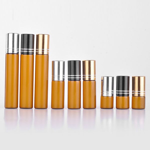 Mini botellas de perfume de sombreado recargables, botella de cuentas de rodillo para aceite esencial, contenedor de crema para ojos, 2ml, 5ml, 10ml