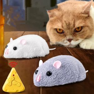 Mini Remote Mouse Prank speelgoed met kaascontroller Realistisch vullend dier pluche muis interactieve kat Halloween speelgoed 240408