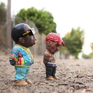 Mini adornos de resina, objetos de jardín para el hogar, figuritas de Hip Hop, divertido rapero Bro, conjunto de figuritas para interior, exterior, esculturas, decoraciones, fiesta