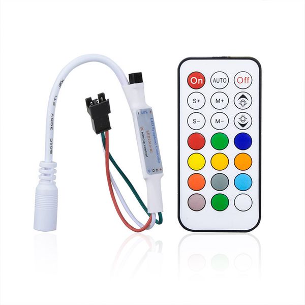 Mini contrôleur RGB 21 pixels clés pour bande Led WS2811, Module lumineux DC5V-24V, armoire de commande