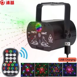 Mini RGB Disco Light USB Recargable Red Be Green Lamp DJ LED Stage Projector de la fiesta de la fiesta de cumpleaños de la boda 253W272G9302742