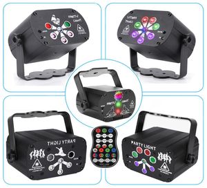 Mini RGB DJ Disco Light LED Laserverlichting USB-aangedreven Geluidsgeactiveerde projector Rood Blauw Groen Afstandsbediening Podiumlamp voor Wedd7373084