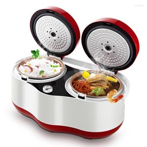 Mini Rice Cooke multifunctionele elektrische kookmachine Huishoudelijke slimme kookplaat Lunchbox met dubbele pot