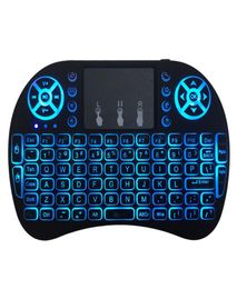 MINI RII I8 Clavier sans fil 24g Air Mouse Remote Control Touch Papad Backlight Backlit pour Smart Android TV Box Tablet PC Engl282S3286775