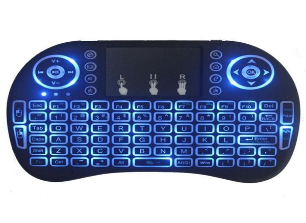 Mini Rii i8 Teclado inalámbrico 24G Teclado de aire en inglés sin LOGO Panel táctil de control remoto para Smart Android TV Box Tablet Pc4435838