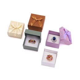 Mini Ring Box Bowknot Emballage cadeau Exquis Organisateur Organisateur Boucles d'oreilles Boîte de rangement Pendant Ciel et Couverture de la Terre