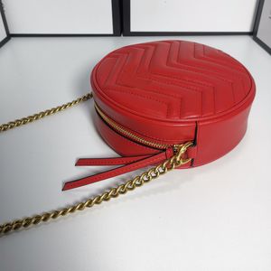 Mini monedero de cadena redonda para mujer, bolsos cruzados de cuero genuino, bolso de hombro, bolsos de moda de marca, bolsos de mano con caja
