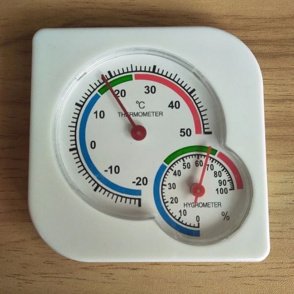 Mini hygromètre rond en forme d'horloge Type de pointeur hygromètre numérique intérieur extérieur jauge de température d'humidité