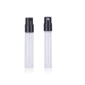 Mini bouteille de parfum d'échantillon 1.8ml 2.5ml Tube de pulvérisation en verre transparent Bouteilles de parfum vides