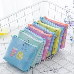 Mini Sanitar Nottepiner étanche PU PU Purs à sac de crédit Porte-carte Tampon Pad Pouch Cosmetics Organisateur Sac de rangement Portefeuille Femme