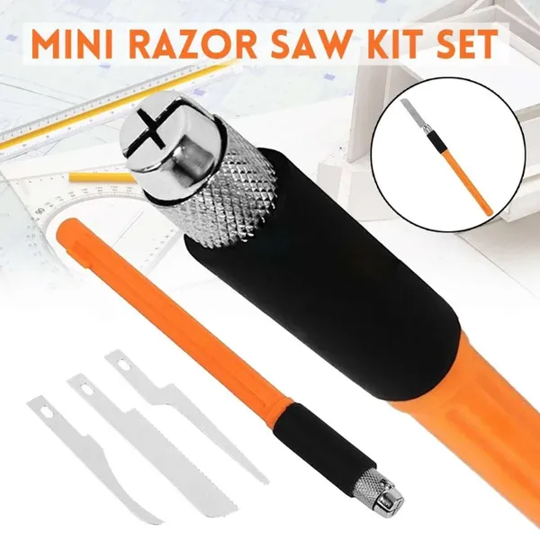 Mini Kit Saw Razor Set Modelo de cuchilla de nave que hace herramientas de artesanía de bricolaje de carpintería para cortar madera