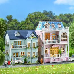Mini scène Mini montage handgemaakt doe-het-zelf houten prachtige desktop decoratie huis poppenhuis geluk landhuis creatief speelgoed verjaardag 240202
