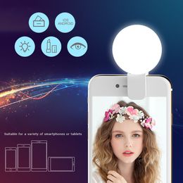 Mini Selfie Ring Light LED Phone Lens Lante Luz 5000K USB Clip recargable Lámpara de relleno de teléfono móvil Femeninos Selfie Lights