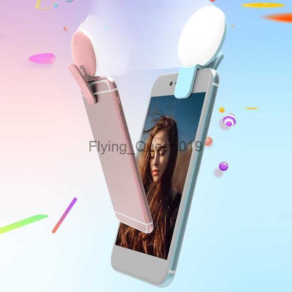 Mini Selfie Ring Light LED Flash Téléphone Lentille Lumière USB Clip Rechargeable Téléphone Portable Lampe De Remplissage Femmes Selfie Lumières HKD230828
