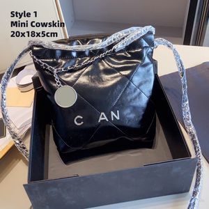 Mini sac à bandoulière Sac à cordon CC Sac seau en cuir véritable Chaîne en or ou en argent Sac fourre-tout noir Sac latéral de créateur Sacs à main populaires Marques de sacs de luxe