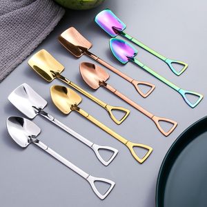 Mini pala cucharas plata oro café cucharas de acero inoxidable para postre helado boda fiesta cucharaditas