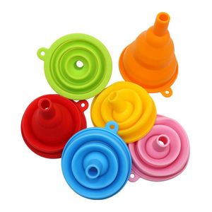 Mini Silicone Gel de Silicone pliable rétractable Style pliable entonnoir trémie cuisine outils de cuisson livraison gratuite LX2466