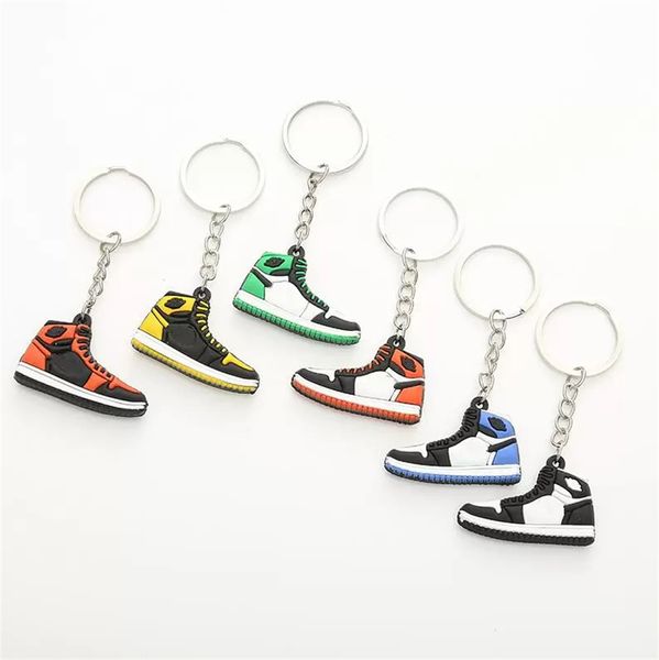 Mini baskets en silicone porte-clés hommes femmes enfants clé cadeau porte-clés sac à main chaîne chaussure de basket-ball porte-clés prix en vrac pendentif de sport