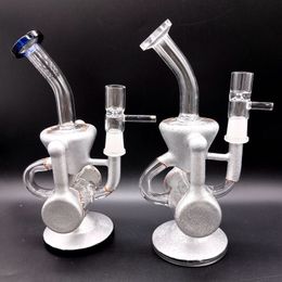 Mini Silver Glass Water Recycler Bong Hookahs Oil Dab Rigs Rookpijpen met accessoires