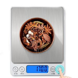 Mini Silver LCD Digital Scale Jewelry Gold Diamond Precisión Pesaje Electronic Steelyard Home Kitchen Scales Herramientas de cocina BH5880 TYJ