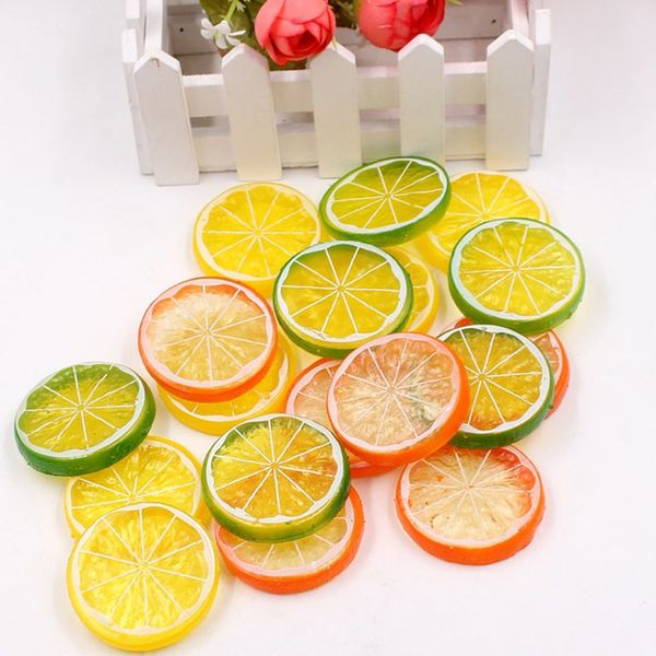 Mini feuille de citron simulée en plastique faux modèle de fruits artificiels décoration de mariage bricolage fête cuisine artisanat