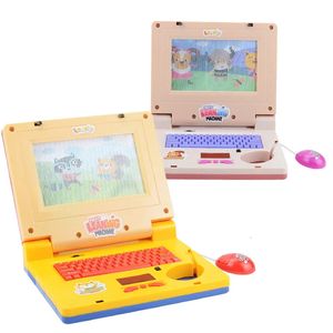 Mini Simulation Notebook Light Music Cartoon Computer Childrens Enlightenment Laptop Education Multifunction Electronic Toys 240420