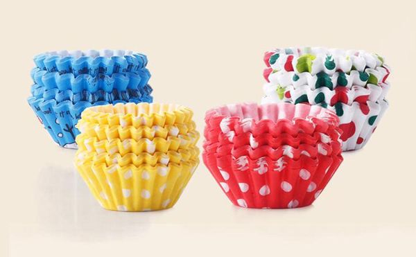 Mini tamaño Surtido Papel Cupcake Case de muffins Cazos para hornear taza de pastel Decoración de moldes de pastel 25 cm Base4627486
