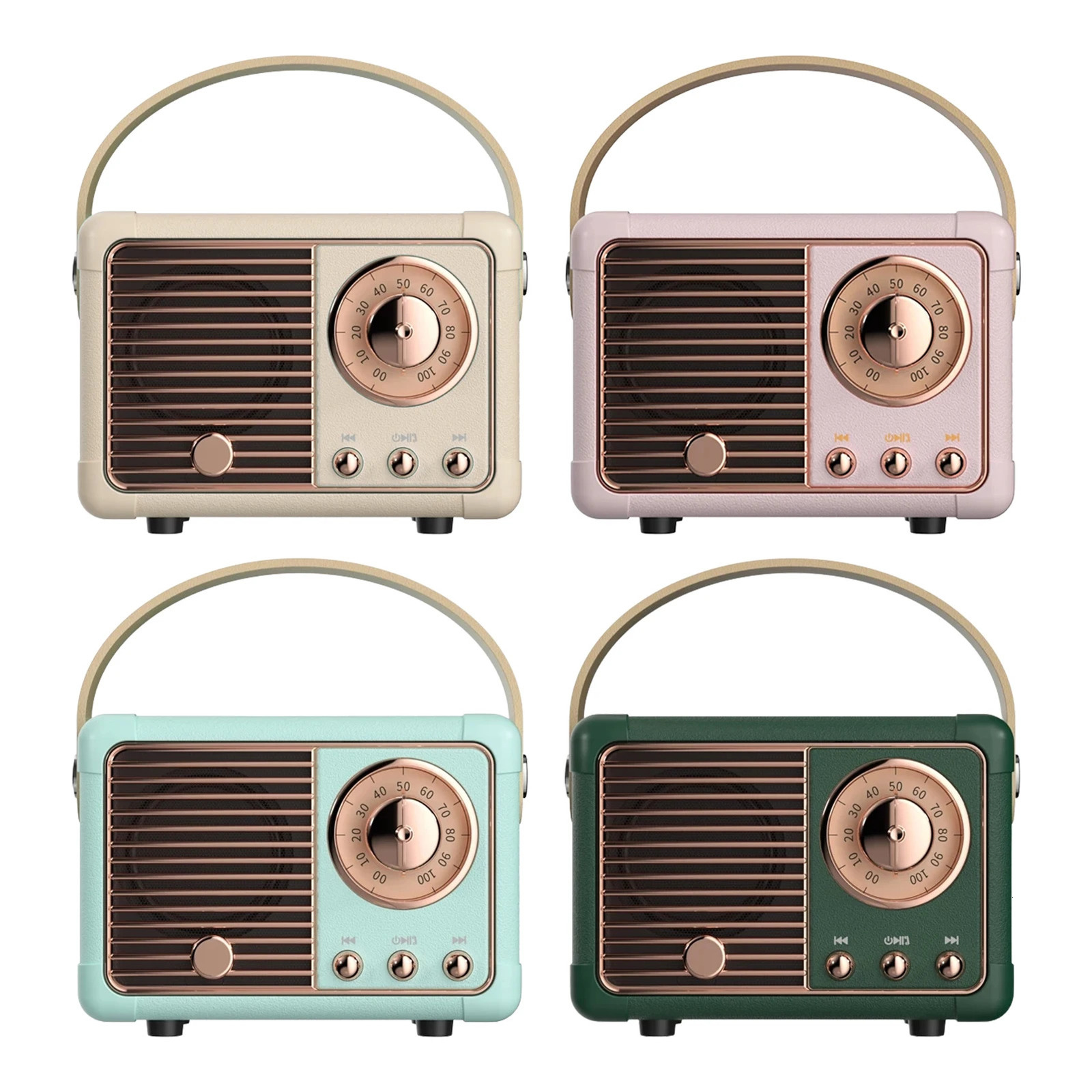 Mini -storlek Retro Bluetooth -högtalare Vintage Radiomottagare Portable Classical Speakers Desktop Decoration Travel Music Player 240102