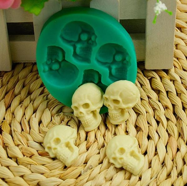 Mini Skull Silicone Moule Halloween Fondant Cake Sugarcraft Decorating Tools Candy Gum Chocolate Paste Mould5986881