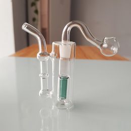 Mini petit verre Narguilé Brûleur à mazout Fumée Shisha Pipes en verre jetables Attrape-cendres Bong Percolater Bubbler Bol à tabac Accessoires pour tuyaux Couleurs Greenlake