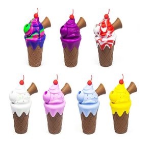 Mini Kleine Ice Cream Shape Siliconen Pijp Roken Accessoires Pijpen Olie Burner Draagbare Hand Branden Water Pijpen SP297