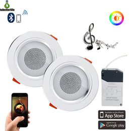 Mini luces de techo LED de música inteligente, luz descendente de Audio moderna, lámpara de música Bluetooth, Control de aplicación, iluminación de cocina para sala de estar y dormitorio