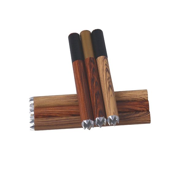 Mini Fumer Coloré Grain De Bois Tuyaux En Aluminium Herbe Sèche Tabac Catcher Taster Chauve-Souris One Hitter Cigarette Porte-Filtre Embouchure Dugout Tube Dent Digger Tip