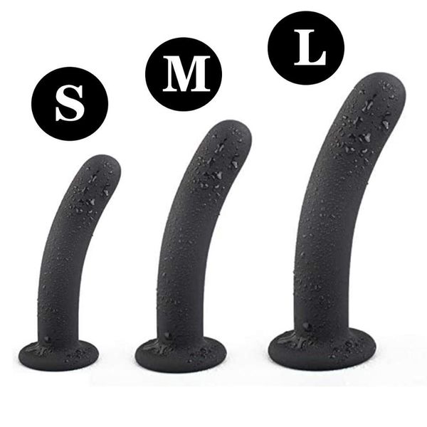 Mini consolador de silicona suave, tapón Anal, masajeador de silicona negro con ventosa, masturbador de clítoris impermeable, Juguetes sexuales para adultos X0503