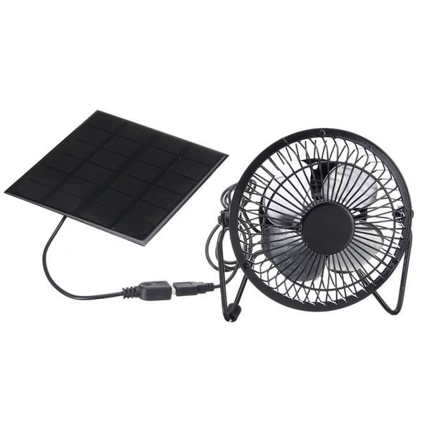 Mini ventilateur à panneau solaire Ventilateur portable portable 5W 4 pouces ventilateurs d'échappement solaire pour le bureau de poulet pour chien extérieur