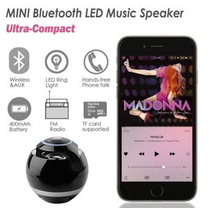 Miniluidsprekers Bluetooth Kleur LED Muziekluidsprekers Lichte subwoofer Mini ronde draagbare luidsprekers Ondersteuning AUX voor Grill Boy